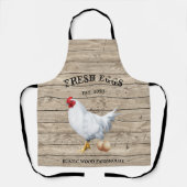 Tablier Ferme de poulets Bois texture Œufs rustiques (Recto)