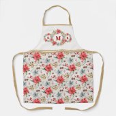 Tablier Ferme Poinsettia Noël Monogramme vacances (Recto)