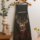 Tablier Ferme Rustique Plaid Deer Et Vert