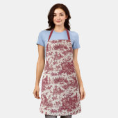 Tablier Ferme vintage Russe Français Toile-Rouge & Tan (Porté)