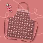 Tablier Festif Cocoa Mugs Doodle Motif Apron avec le nom