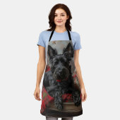 Tablier Festif de Noël écossais Terrier Dog (Porté)