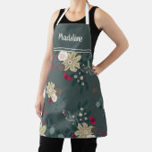 Tablier Festif Farmhouse Florals Noël personnalisé (Insitu)