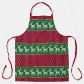 Tablier Festif Noël moche pull motif carrelé (Recto)