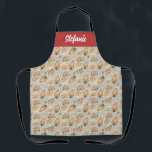 Tablier Festif pain d'épices Maison Motif Mint Noël<br><div class="desc">Joyeux Noël | Tablier de vacances personnalisable. Il dispose d'un motif d'aquarelle d'une maison de pain d'épices festive avec sucres de canne,  menthe poivrée et accent de bonbons. Personnalisez en ajoutant vos détails. Ce tablier de Noël personnalisé est parfait comme un cadeau personnalisé. Des éléments correspondants sont disponibles.</div>