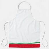 Tablier Festif Vert Clair Tracé Rouge Hem Sur Blanc (Recto)