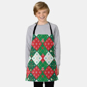 Tablier Festive Argyle Cheer Christmas Apron (Porté)