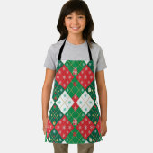 Tablier Festive Argyle Cheer Christmas Apron (Insitu)