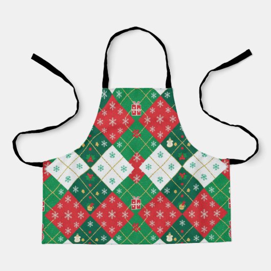 Tablier Festive Argyle Cheer Christmas Apron (Recto)