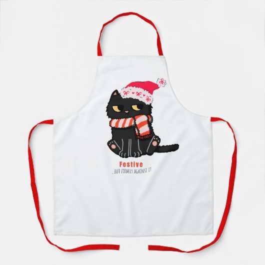 Tablier Festive Cat Apron  (Recto)