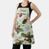 Tablier Festive Christmas Design Personalized Name Apron (Insitu)