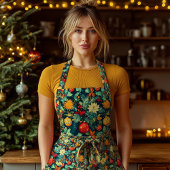 Tablier Festive Christmas Ornaments and Foliage Pattern