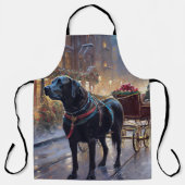 Tablier Festive de Noël au Labrador noir (Recto)