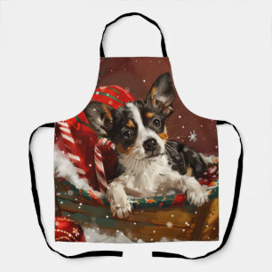 Tablier Festive de Noël de chien de Rat Terrier