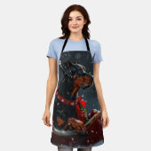 Tablier Festive de Noël de chien Doberman (Porté)