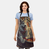 Tablier Festive de Noël de chien laphund finlandais (Porté)