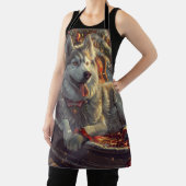 Tablier Festive de Noël de chien laphund finlandais (Insitu)