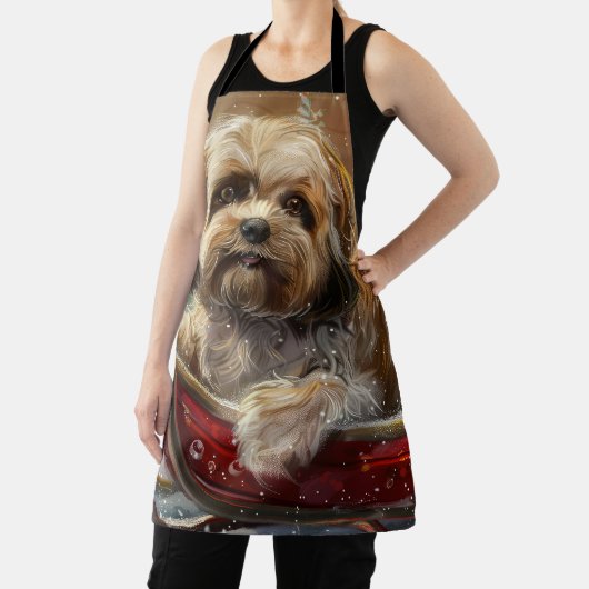 Tablier Festive de Noël de chien Lhasa Apso (Insitu)