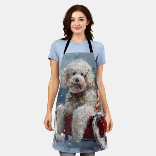 Tablier Festive de Noël du chien de caniche (Porté)