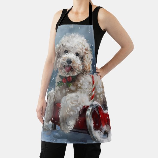 Tablier Festive de Noël du chien de caniche (Insitu)