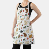 Tablier Festive Feline Christmas Pattern Apron (Insitu)