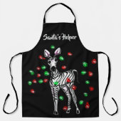 Tablier Festive Festive Zebra, feu rouge vert scintillant (Recto)