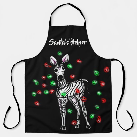 Tablier Festive Festive Zebra, feu rouge vert scintillant (Recto)