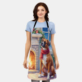 Tablier Festive Fireplace Boxer Christmas Art (Porté)
