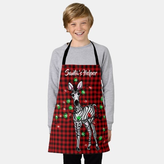 Tablier Festive Holiday Zebra, scintillement de buffle lég (Porté)