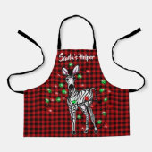 Tablier Festive Holiday Zebra, scintillement de buffle lég (Recto)