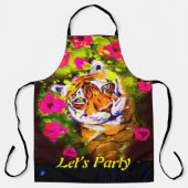 Tablier Fête Apron Tiger Faisons la fête sur tout l'imprim (Recto)