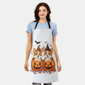 Tablier Fête de Corgi Citrouille (Porté)