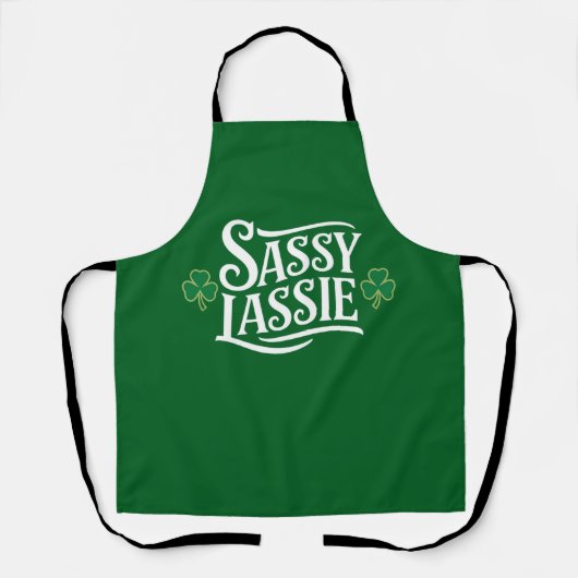 Tablier Fête de la Saint-Patrick Sassy Lassie Drôle Fille  (Recto)