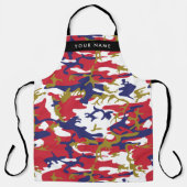 Tablier Fête de l'Indépendance Camouflage Votre nom Person (Recto)