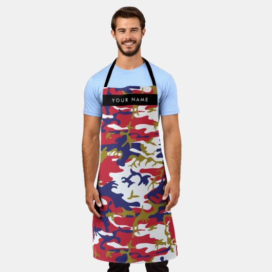 Tablier Fête de l'Indépendance Camouflage Votre nom Person (Porté)