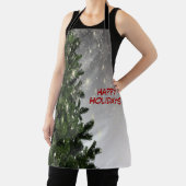 Tablier Fête de Noël Arbre vert Rouge Argent Flèches (Insitu)