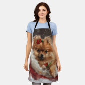 Tablier Fête de Noël de Chien de Poméranie (Porté)