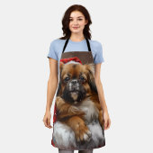Tablier Fête de Noël de Chien Espagnol Tibétain (Porté)