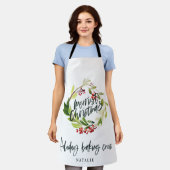 Tablier Fête de Noël de feuillage rouge et vert avr. (Porté)