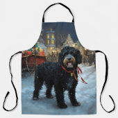 Tablier Fête de Noël des chiens d'eau portugais (Recto)