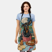 Tablier Fête de Noël Doberman Pinscher (Porté)