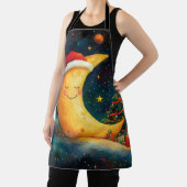 Tablier Fête de Noël drôle Lune Galaxy (Insitu)