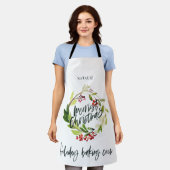 Tablier Fête de Noël du feuillage rouge et vert (Porté)