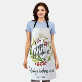 Tablier Fête de Noël du feuillage rouge et vert (Porté)