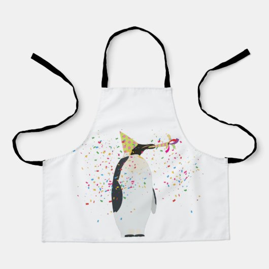 Tablier Fête de pingouins - Animaux faisant la fête (Recto)