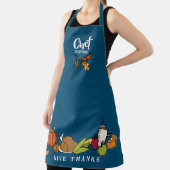 Tablier Fête de Thanksgiving bleu | Vacances personnalisée (Insitu)