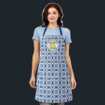 Tablier Fête des mariées citron en carrelage bleu italien<br><div class="desc">Un joli tablier italien et citron. Un élégant tablier pour serveuses d'accueil. Conçu pour vous par Blackberry Boulevard.</div>