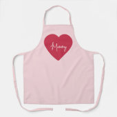 Tablier Fête des Mères - Cadeau Soft Rose & Red Heart - (Recto)