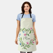 Tablier Fête des mères couronne florale botanique naturell (Porté)