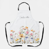 Tablier Fête des mères du Fleur sauvage de prairie aquarel (Recto)